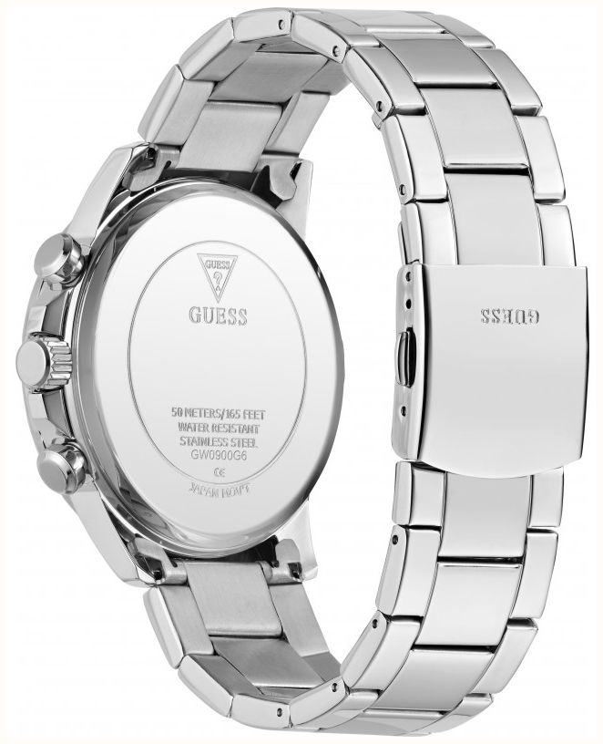 Guess Men's Walker Silver-Tone Sunray Dial Silver-Tone Stainless Steel Bracelet GW0900G6 - alternative Ansicht 3