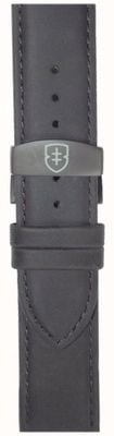 Elliot Brown Bracelet déployant en cuir noir mat 22 mm pour homme uniquement STR-L10