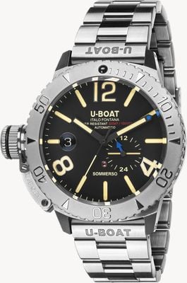 U-Boat Sommerso automatico (46 mm) quadrante nero/bracciale in acciaio inossidabile 9007/A/MT