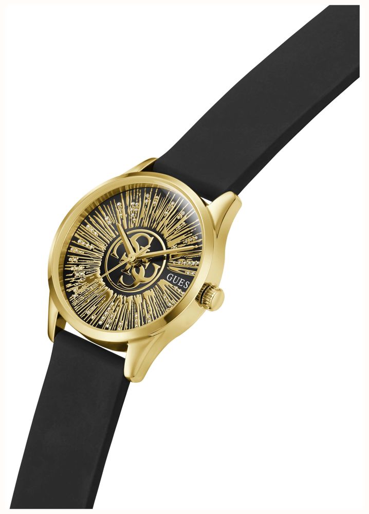 Guess Women's Celestial G Black Sunray Dial Black Silicone Strap GW1109L2 - vista alternativa 5