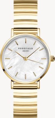 Rosefield スモールサイズ（26mm）ホワイトマザーオブパール文字盤 / ゴールドメッキステンレススチールブレスレット SEWGSG-SE02