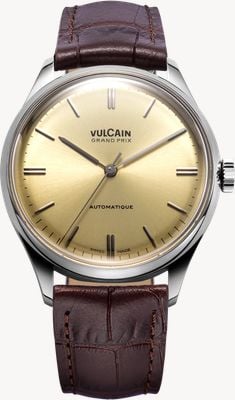 Vulcain グランプリ オートマティック (39mm) シャンパンサンレイダイアル / ブラウンカーフレザーストラップ 670171A70.BAN228