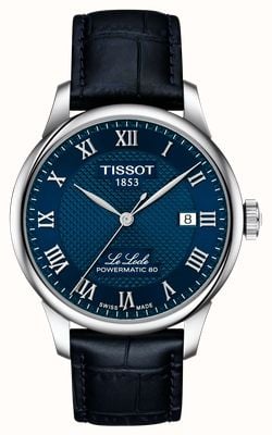 Tissot Le locle powermatic 80 (39mm) niebieska tarcza / niebieski skórzany pasek T0064071604300