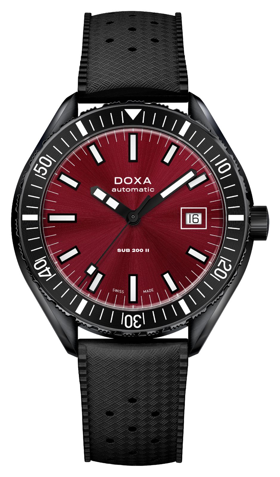 DOXA Sub 200 II Redcoral (44 mm) cadran rouge soleillÃ© / montre