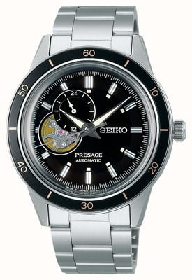 Seiko Reloj presage estilo años 60 con esfera negra SSA425J1