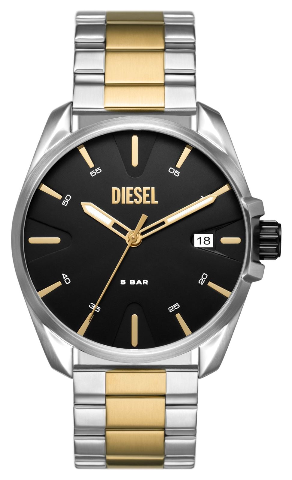 Diesel homme ms9 (44 mm) cadran noir / bracelet acier montre