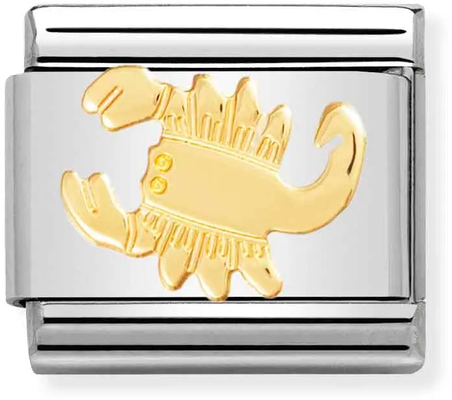Nomination Classic Scorpio 18ct Gold & Steel Charm 030104/08