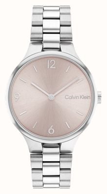 Calvin Klein Roze sunray wijzerplaat roestvrij stalen armband 25200129