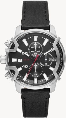 Diesel Chronograph mit Griff | schwarzes Lederarmband DZ4603