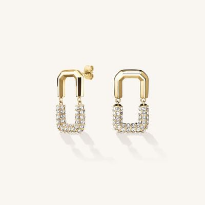 Rosefield Jewellery Half Octagon Studs White Stone Earrings JEHSG-J903