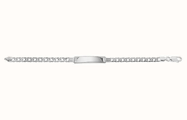James Moore TH Silver Babies Double Curb ID Bracelet G2102