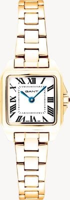 GANT Seneca kwarc (22mm) biała tarcza / bransoletka ze stali nierdzewnej PVD w złotym kolorze G193003