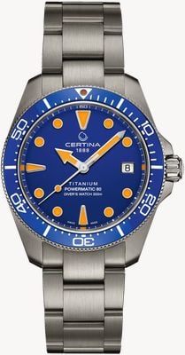 Certina DS Action Diver Powermatic 80 (38mm) Blue Dial / Titanium Bracelet C0488074404100
