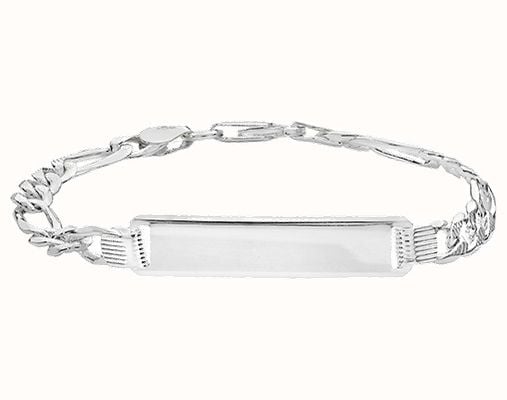 James Moore TH Silver Figaro Pave ID Bracelet G2106/07