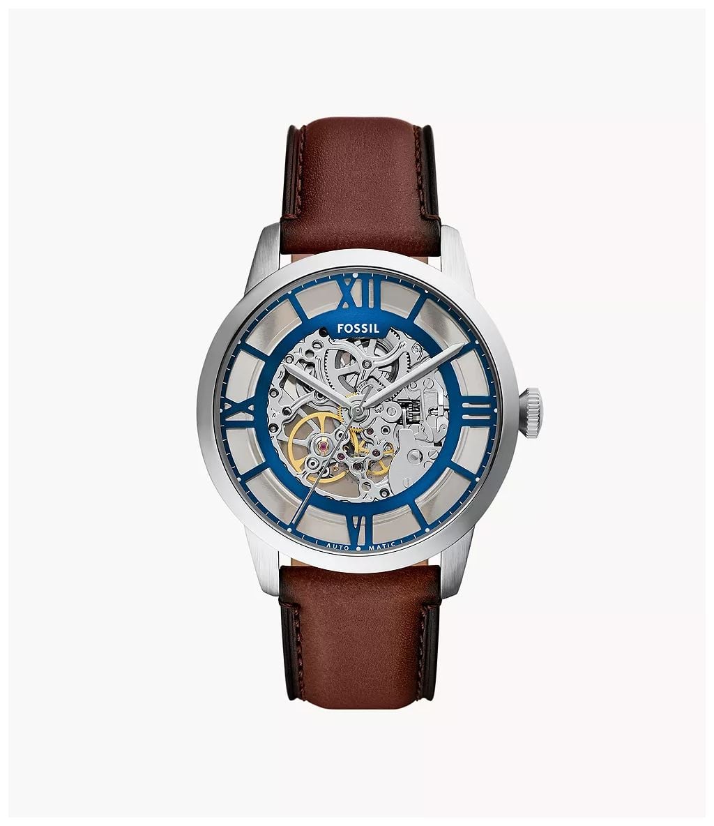 Fossil Townsman 44 mm automatique cuir marron ME3267 montre