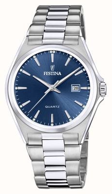 Festina Heren | blauwe wijzerplaat | roestvrijstalen armband F20552/3