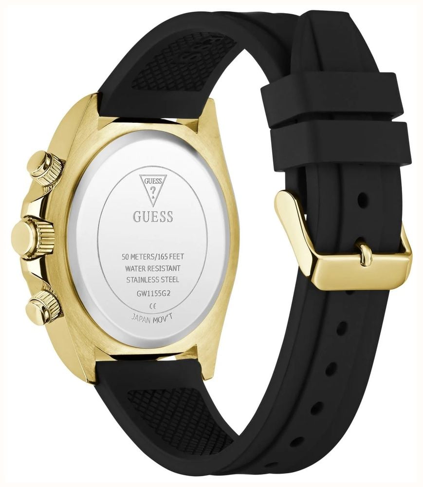 Guess Arthur Black Sunray Dial Black Silicone Strap GW1155G2 - vista alternativa 3