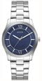 Guess Mens Quentin Blue Sunray Dial Silver-Tone Stainless Steel Bracelet GW1127G1