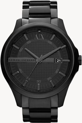 Armani Exchange Hommes | cadran texturé noir | bracelet pvd noir AX2104