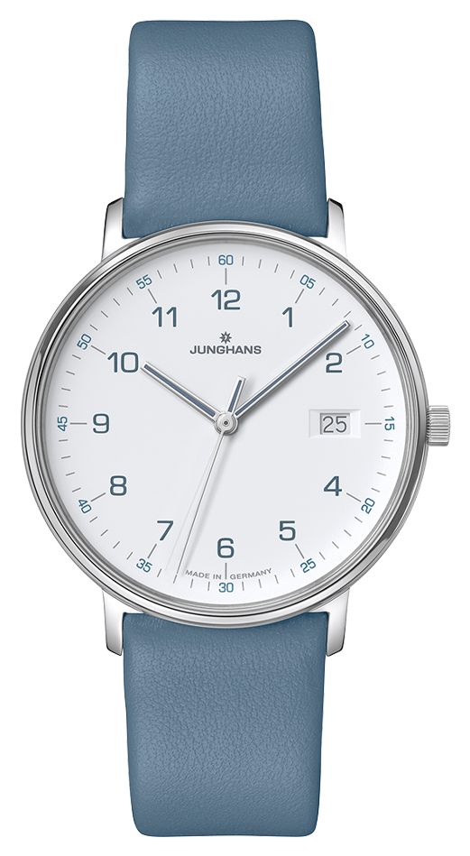 Junghans FORM Damen Quartz (34.1mm) Matt White Dial / Blue Watch