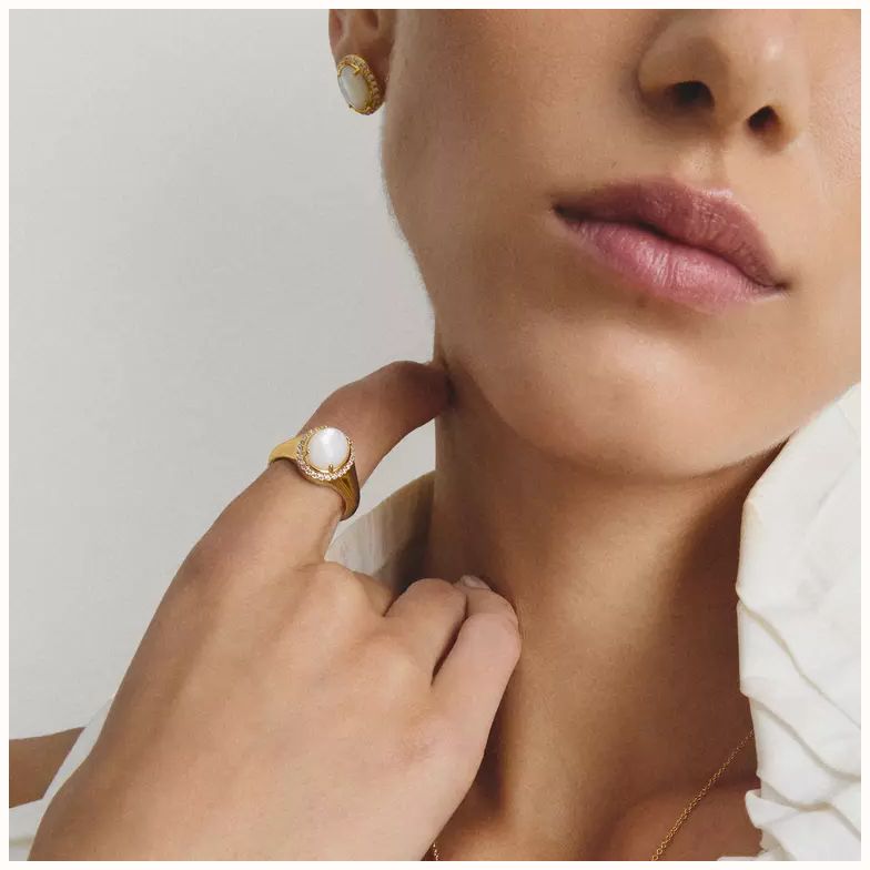 Thomas Sabo Thomas Sabo Halo ring with mother-of-pearl and white zirconia TR2542-M01-14-52 - widok alternatywny 3