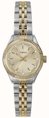 Timex Legacy Mini (25mm) Gold Sunray Dial / Two-Tone Stainless Steel Bracelet TW2W90900