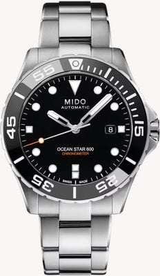 MIDO Orologio Ocean Star 600 Cronometro (43,5 mm) quadrante nero / bracciale in acciaio inossidabile M0266081105100