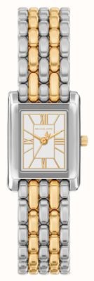 Michael Kors Essex (22 mm) met witte wijzerplaat / tweekleurige roestvrijstalen armband MK4999