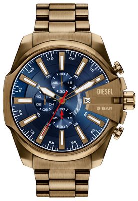 Diesel Mega Chief Slim Gold Plated Bracelet Blue Dial DZ4736
