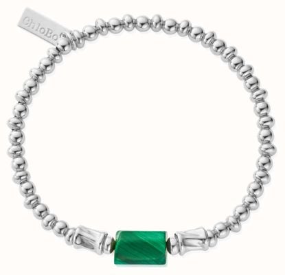 ChloBo Protection Spirit Stone Bracelet - Malachite - 925 Sterling Silver (18cm) SBSSM