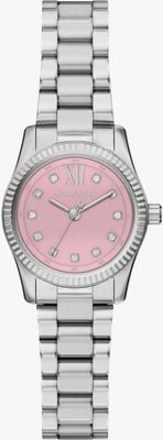 Michael Kors Lexington petite cristal (26 mm) cadran rose / bracelet en acier inoxydable MK4996