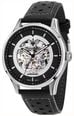 Maserati SORPASSO 42MM Automatic Leather Strap Skeleton Stainless Steel Mens R8821124004