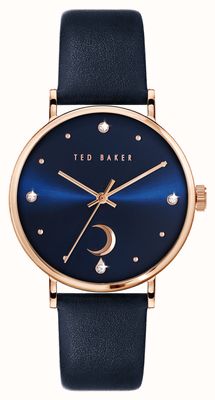 Ted Baker Women's PHYLIPA Moon | Blue Dial | Blue Leather Strap BKPPHF131