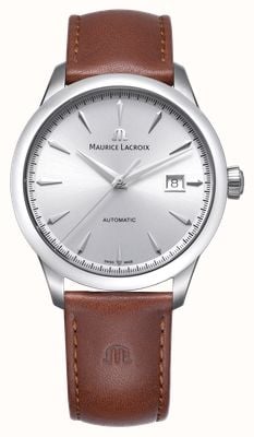 Maurice Lacroix 1975 Automatic (40mm) Silver Sun-Brushed Dial / Brown Leather Strap 756008-SS001-130-3
