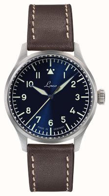 Laco Stuttgart PRO Automatic (40mm) Blue Sunray Dial / Dark Brown Leather Strap 862141-FPA-40-U-E-X-A-E-U-X-A-A-R