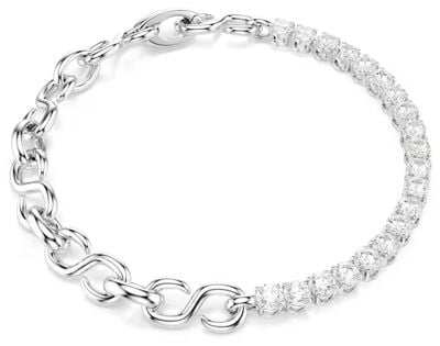 Swarovski Matrix bracelet, Round cut, White, Rhodium plated 5753926