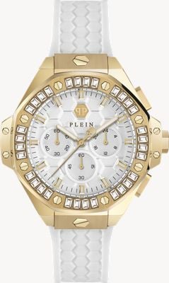 Philipp Plein PLEIN CHRONO ROYAL (42mm) White Dial / White Silicone Strap PWPSA0624