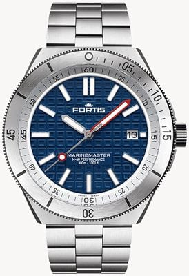 FORTIS Marinemaster M-40 Performance Blue Japan (40 mm) Edelstahlarmband + Blue Horizon Kautschukarmband F8120012