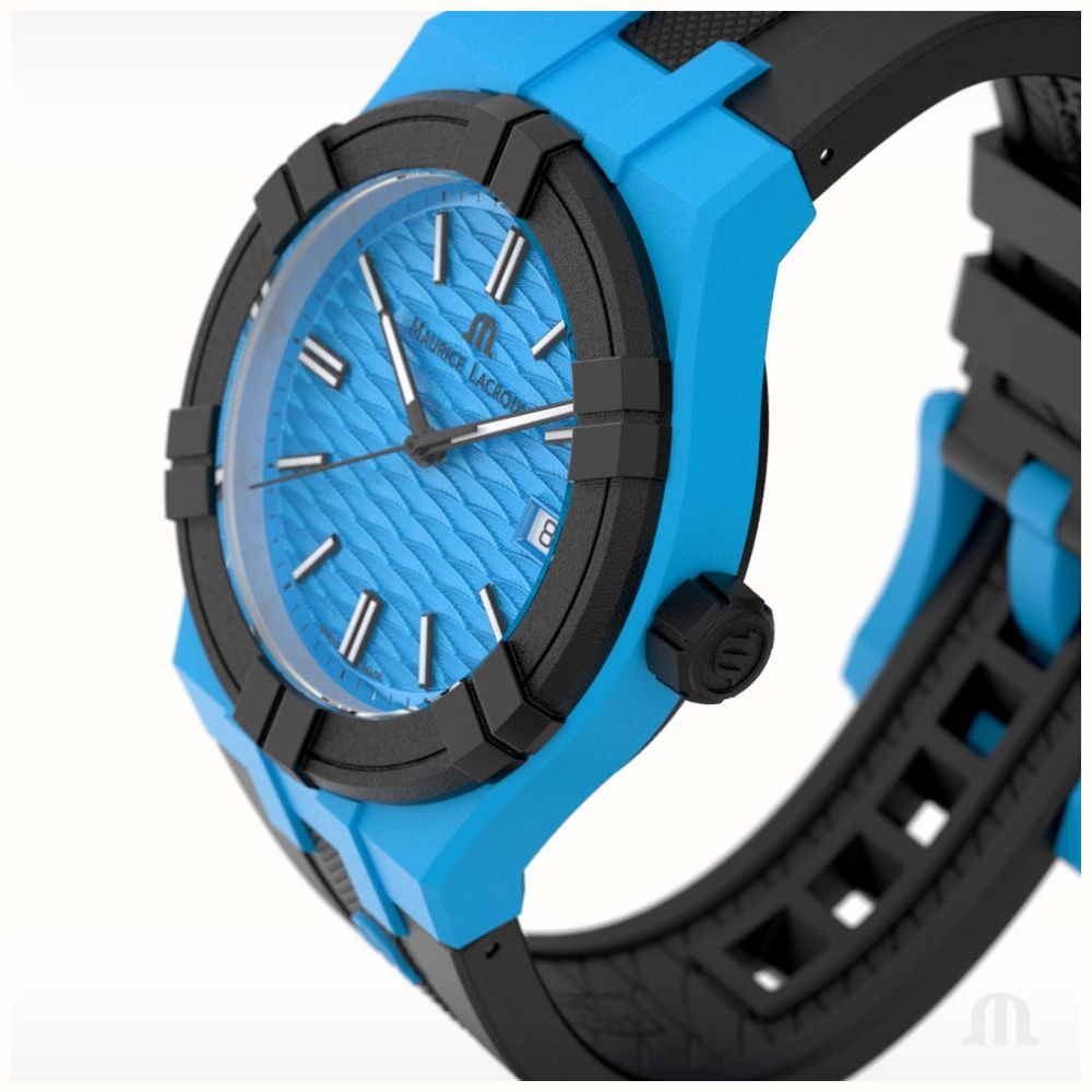 Maurice Lacroix Aikon Quartz #TIDE Upcycled-Plastic (40mm) Blue / Black  AI2008-80080-300-0 - First Class Watches™ USA