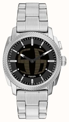Fossil Machine Big-Tic Dual-Display (41 mm) Negativanzeige-Zifferblatt / Edelstahlarmband FS6155