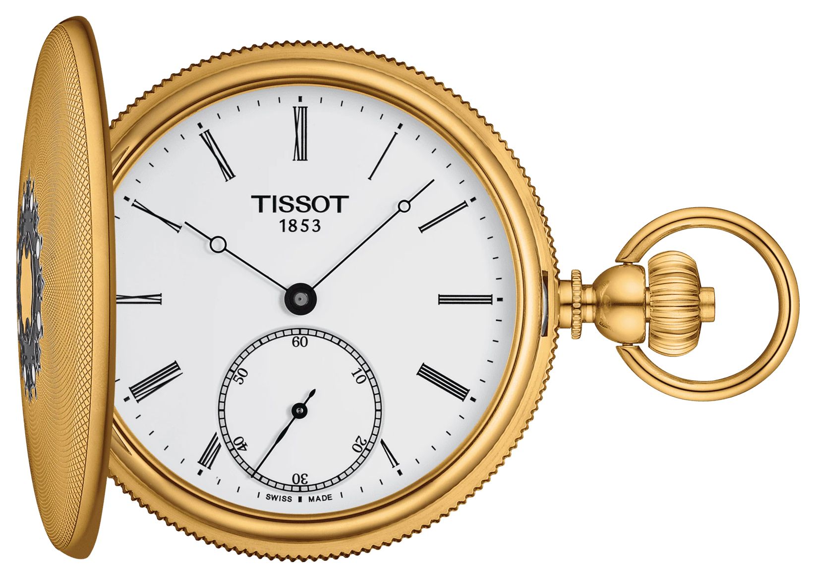 Tissot de poche mÃ©canique en plaquÃ© or jaune montre