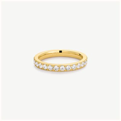 D.LOUISE Gold Tone White Stone Eternity Band Ring GR-036-007