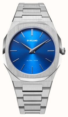 D1 Milano 超薄型ジオ（40mm）ブルーブラッシュダイヤル/ステンレススチールブレスレット UTBJ09