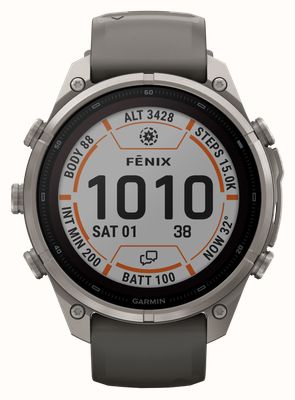Garmin Fenix 9 Pro InReach Solar 47mm Premium GPS Smartwatch - Titanium With Pebble Grey Silicone Watch 010-04338-01