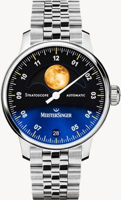 MeisterSinger Stratoscope (43mm) Blue Dial / Stainless Steel Bracelet ST982G - MGB20