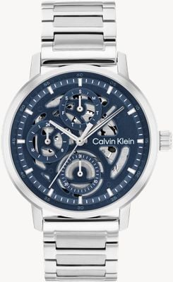 Calvin Klein Calibro multifunzione al quarzo (41 mm) quadrante scheletrato blu / bracciale in acciaio inossidabile 25200562