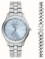 Emporio Armani Dario Gift Set (41mm) Light Blue Dial / Stainless Steel Bracelet AR80090SET