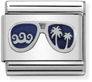 Nomination Composable Classic SYMBOLS In Stainless Steel Enamel And Silver 925 Blue Miami Sunglasses 330202/48