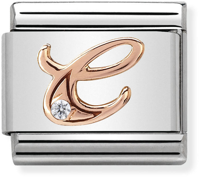 Nomination Classic Letter C 9ct Rose Gold & Steel Charm 430310/03