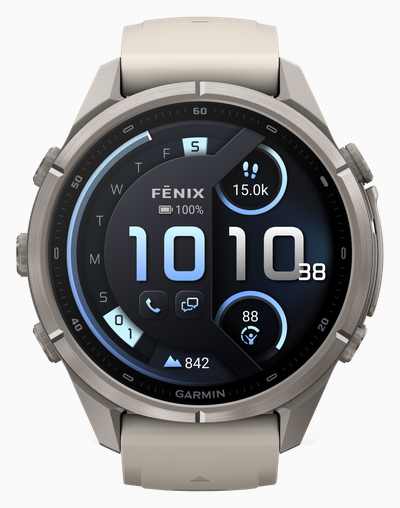 Garmin Fenix 9 Pro InReach 43mm Premium GPS Smartwatch - Titanium With Fog Grey/Sandstone Silicone Watch 010-04335-81